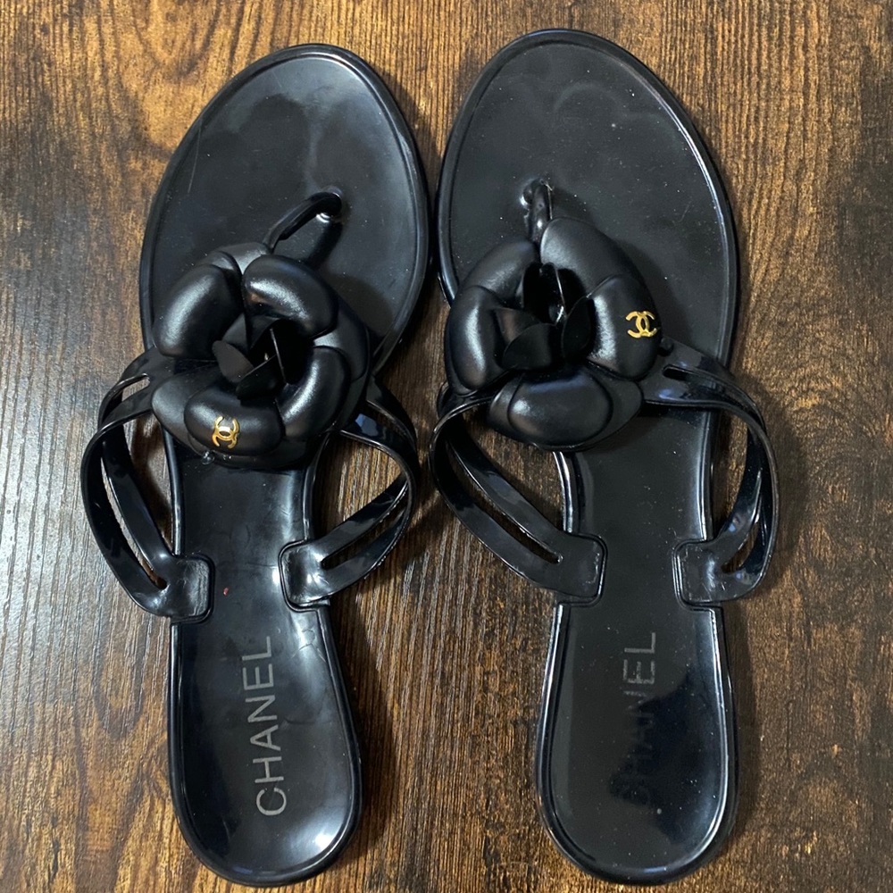 CHANEL Jelly Flower Flip flops sandals